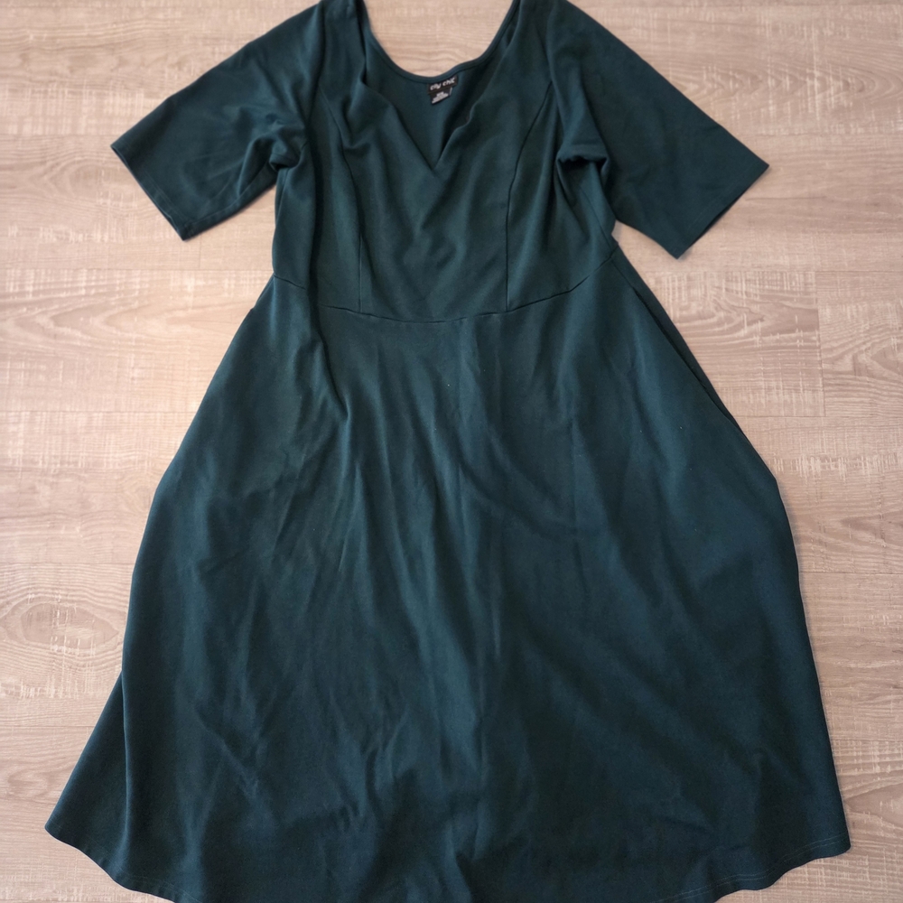 2x 18 City Chic Teal Midi Dress